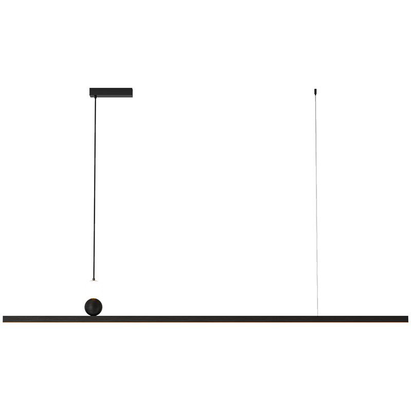 吊灯现代极简餐桌长条一字办公室年新款护眼客厅灯具