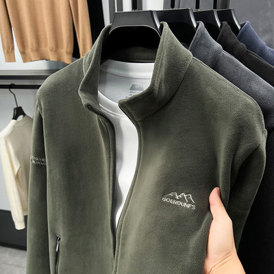 款中老年休闲男外套双面绒夹克