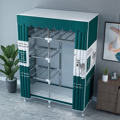 简易衣柜家用卧室布艺组装布衣柜出租房结实耐用全钢架加粗加厚