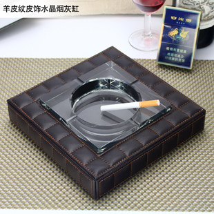 烟灰缸玻璃个性 欧式 水晶烟缸大号创意家用客厅Q卧室潮流多功能可