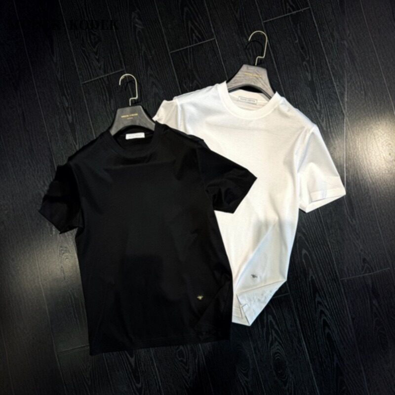 春夏小蜜蜂刺绣圆领短袖纯棉休闲T恤显瘦正肩短袖男女同款Q1