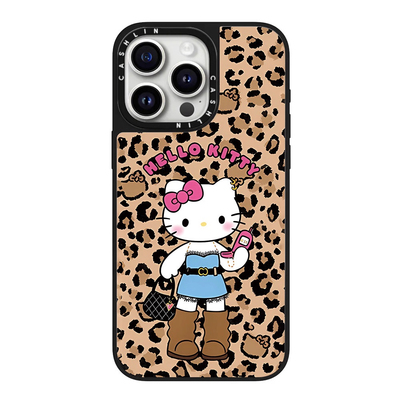 定制款长腿豹纹KT猫17Pro适用iPhone苹果手机壳14promax/15保护壳16plus13promaxMagSafe磁吸华强北代购