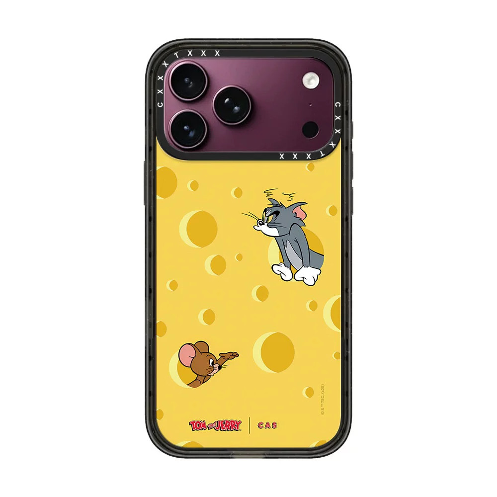 Tom&Jerry奶酪星球勃艮第酒红色适用于苹果iPhone18/17ProMax卡通16pro磁吸手机壳15防摔14pro保护套MagSafe