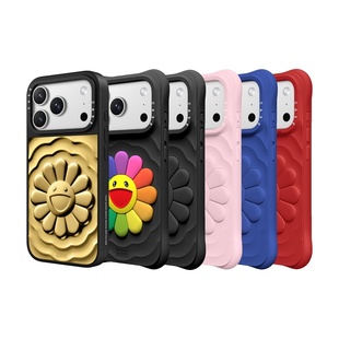 华强北代购顶版村上隆太阳花纯色MagSafe波浪iF适用苹果iPhone17/16/15/ProMax/14/Pro/PM磁吸防摔硅胶手机壳