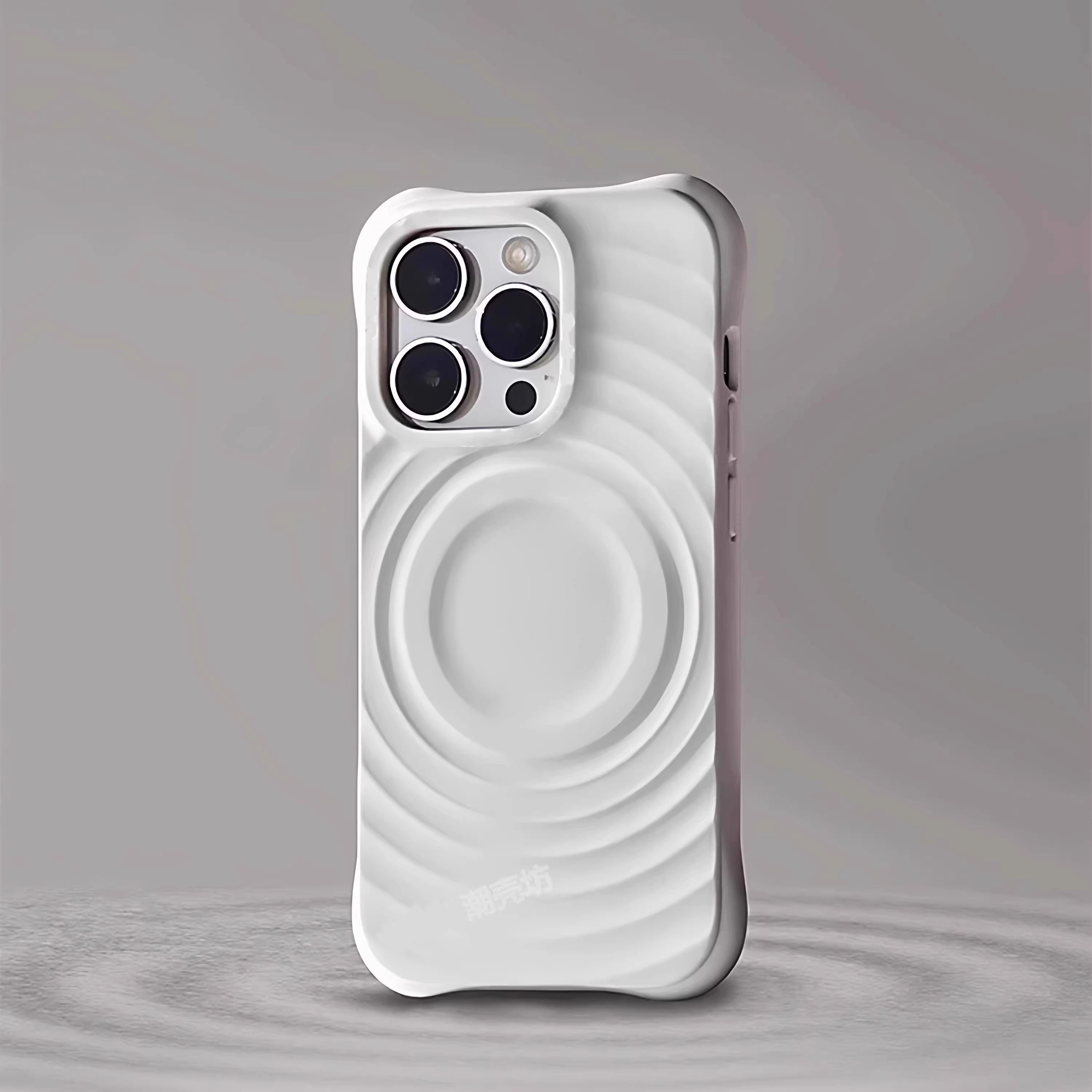 华强北代购顶版白色波纹壳MagSafe波浪Ti适用苹果iPhone17/16/15/ProMax/14/Pro/PMFY磁吸防摔硅胶手机壳