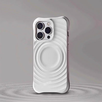 华强北代购顶版白色波纹壳MagSafe波浪Ti适用苹果iPhone17/16/15/ProMax/14/Pro/PMFY磁吸防摔硅胶手机壳