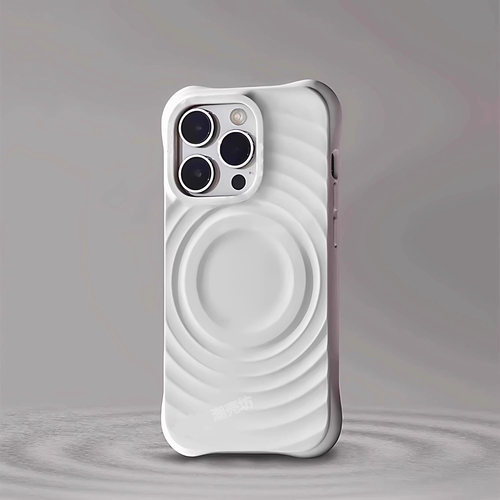 华强北代购顶版白色波纹壳MagSafe波浪Ti适用苹果iPhone17/16/15/ProMax/14/Pro/PMFY磁吸防摔硅胶手机壳