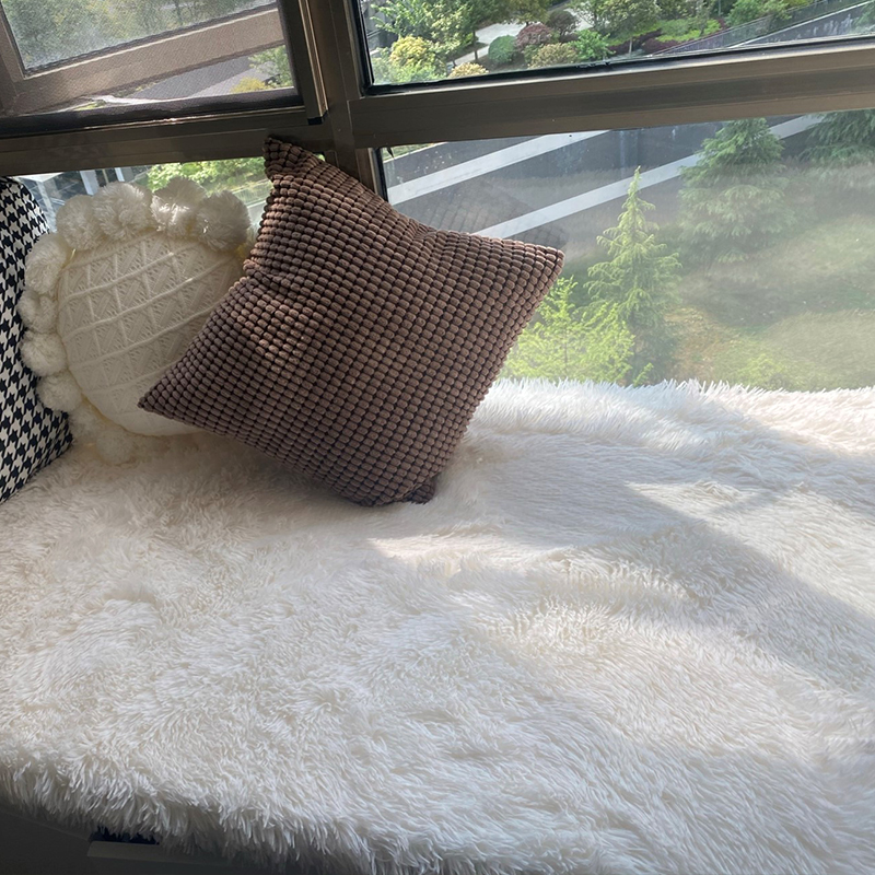 长毛绒卧飘窗垫窗台垫卧室阳台垫子坐垫少女房间装饰毛毯垫