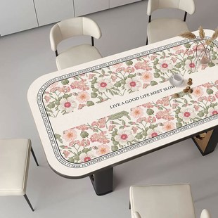 大圆角餐桌垫高级感防水防油防烫茶几皮革桌垫方桌长方形桌布