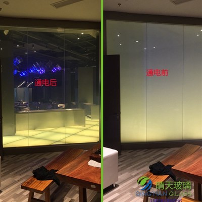 雾化调光电光通电控艺术玻璃办公室隔断酒店浴室隔断福州晴天玻璃