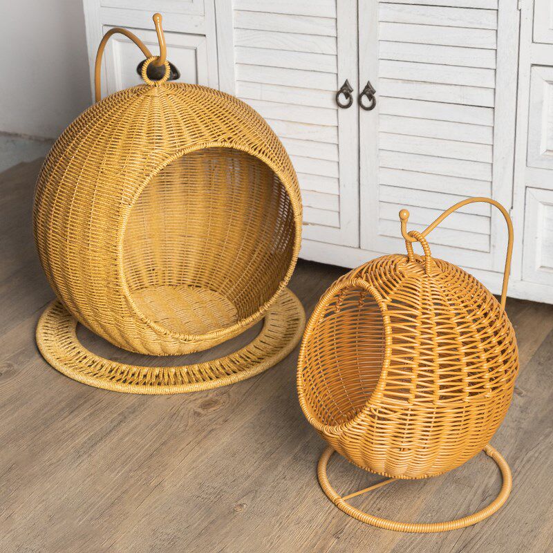 宠物吊床猫窝藤编四季通用草编水洗编织秋千床猫咪悬挂式吊摇篮