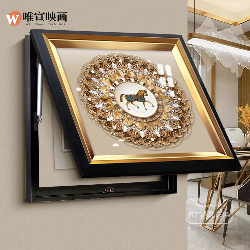 现代轻奢高级感电表箱装饰画现代餐厅遮挡壁画客厅液压配电箱挂画