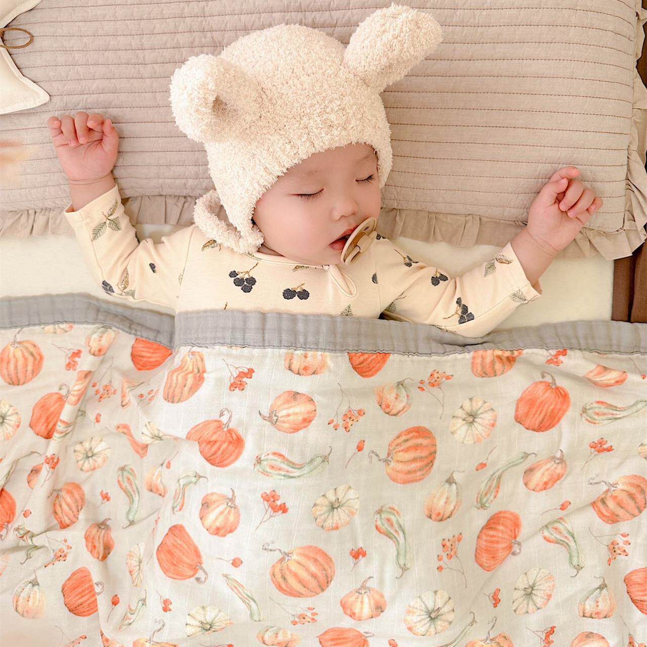 四层纱布毯竹棉婴儿浴巾儿童被盖毯新生儿抱被襁褓幼儿园被包巾