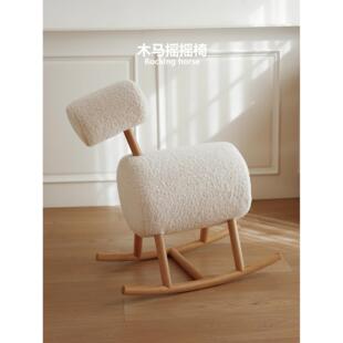 集木室物所/木马摇摇椅儿童家用实木简约现代阳台休闲单人儿童