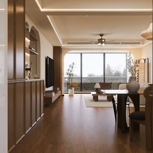 合肥全屋定制工厂水性科天板材中古风藤编造型复古风环保橱柜