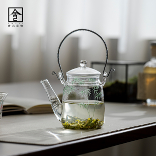 耐高温玻a璃壶春竹提梁壶煮茶壶花茶泡茶器电陶炉家用烧水壶