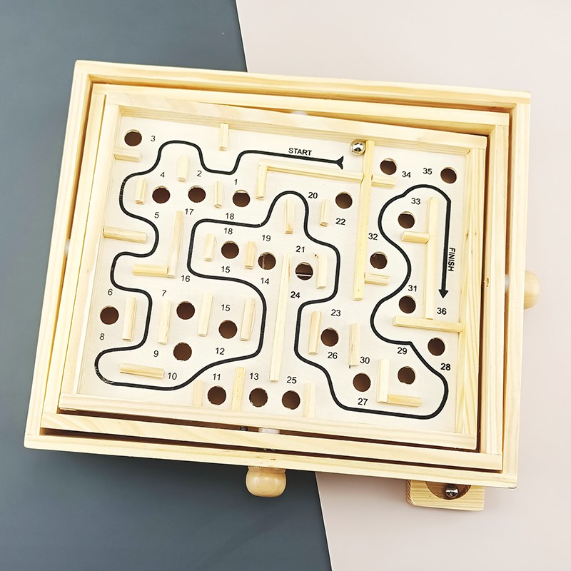 儿童迷宫走珠益智思维逻辑训练专注力锻炼轨道滚珠子闯关游戏