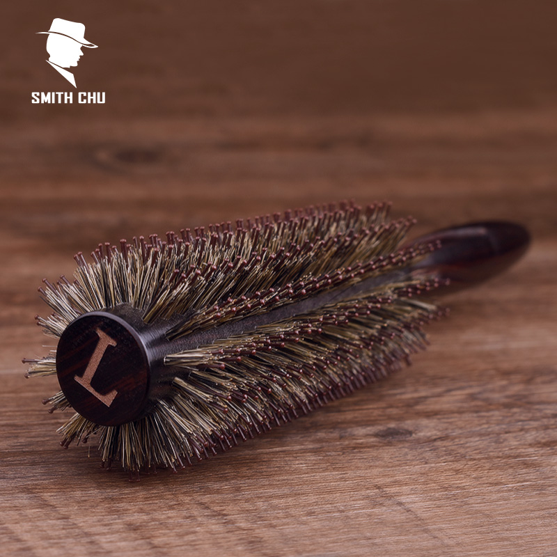 理发店专业猪鬃毛梳子卷发梳子荷木滚梳直发内扣梨花圆筒受热卷梳