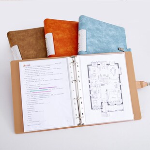 活页本文件夹资料册插页袋合同文件档案夹皮革打夹