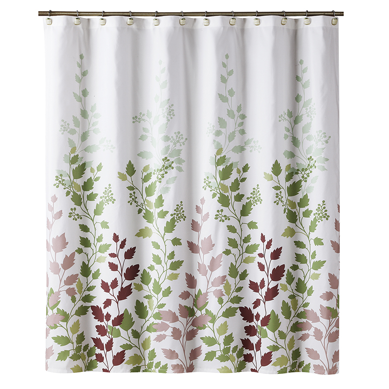 欧式新淡雅田园浴帘涤纶布料加厚防水防霉浴室窗帘隔断帘索那马