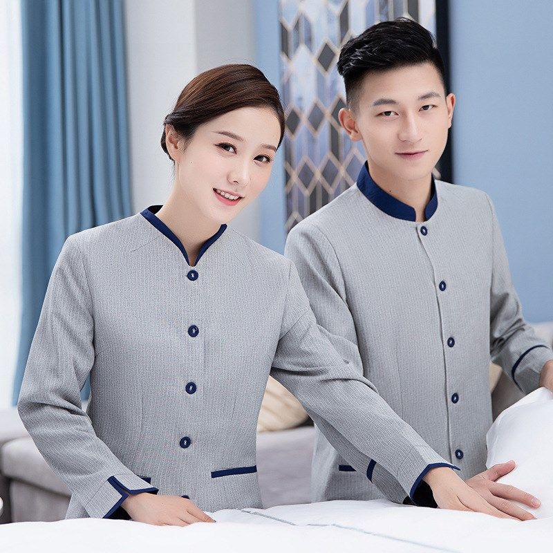 保洁服长袖 宾馆客房保洁服秋冬装 物业保洁工装 酒X店工作服长袖