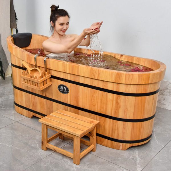 香柏木泡澡木桶大人全身沐浴桶家用洗澡桶汗蒸木桶加厚实木泡澡盆