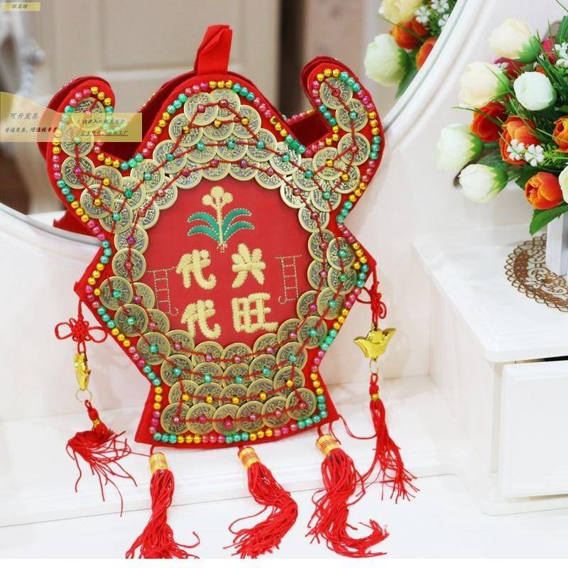 上发禄袋梁乔迁农村挂房粱用代代兴旺搬家铜板结婚陪嫁吉祥发落袋