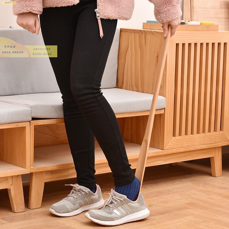 实木鞋子默认3001拔穿长柄家用老人不弯腰鞋档神器高加长把鞋扒鞋