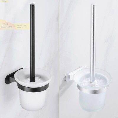 马桶刷杯架卫生间放马捅刷的磨砂玻璃底座坐便器清洁刷收纳杯子