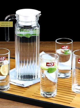 凉水壶玻水壶加厚壶果汁23354扎壶大杯容量家用带冷子璃鸭嘴壶茶