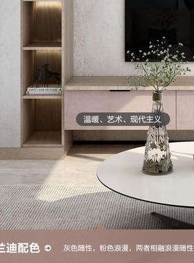 顾家家居背景墙电视墙电视柜一体满墙柜子客厅储物柜子整墙灰映