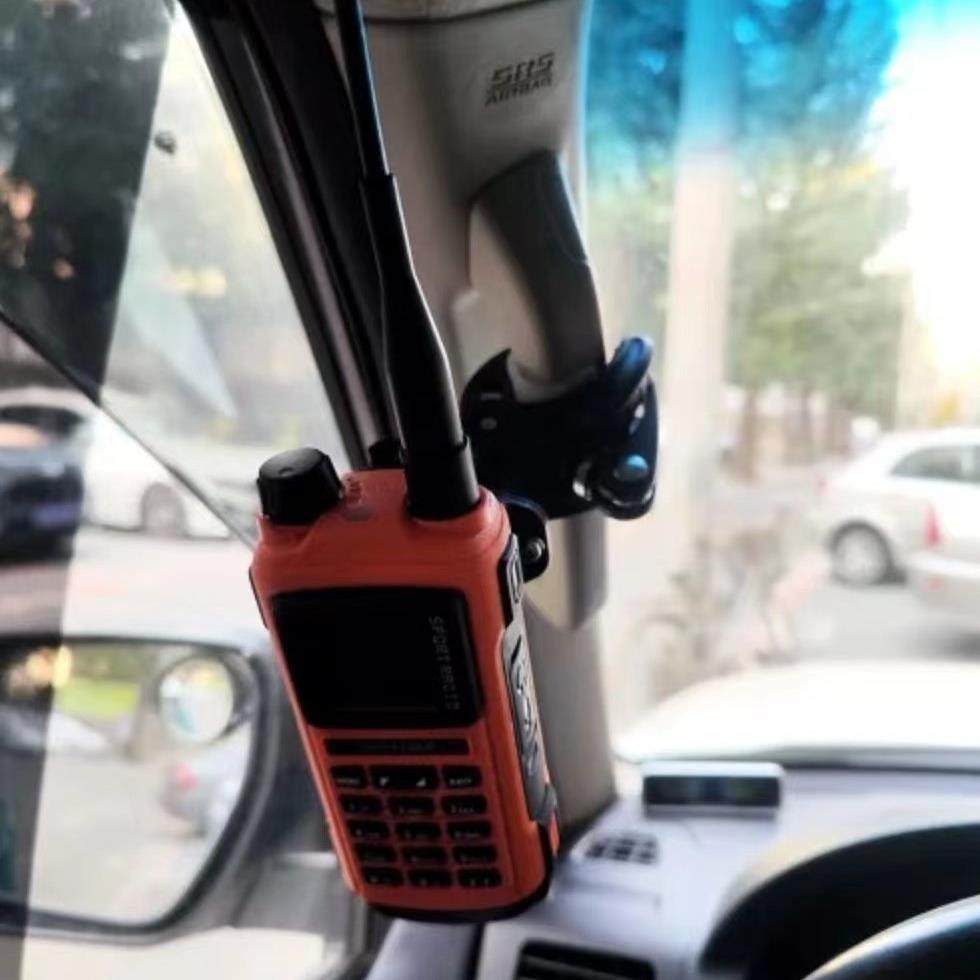 车载对讲机手咪支架夹子式 装汽车A柱副驾拉手摩托车车柄牢固不掉