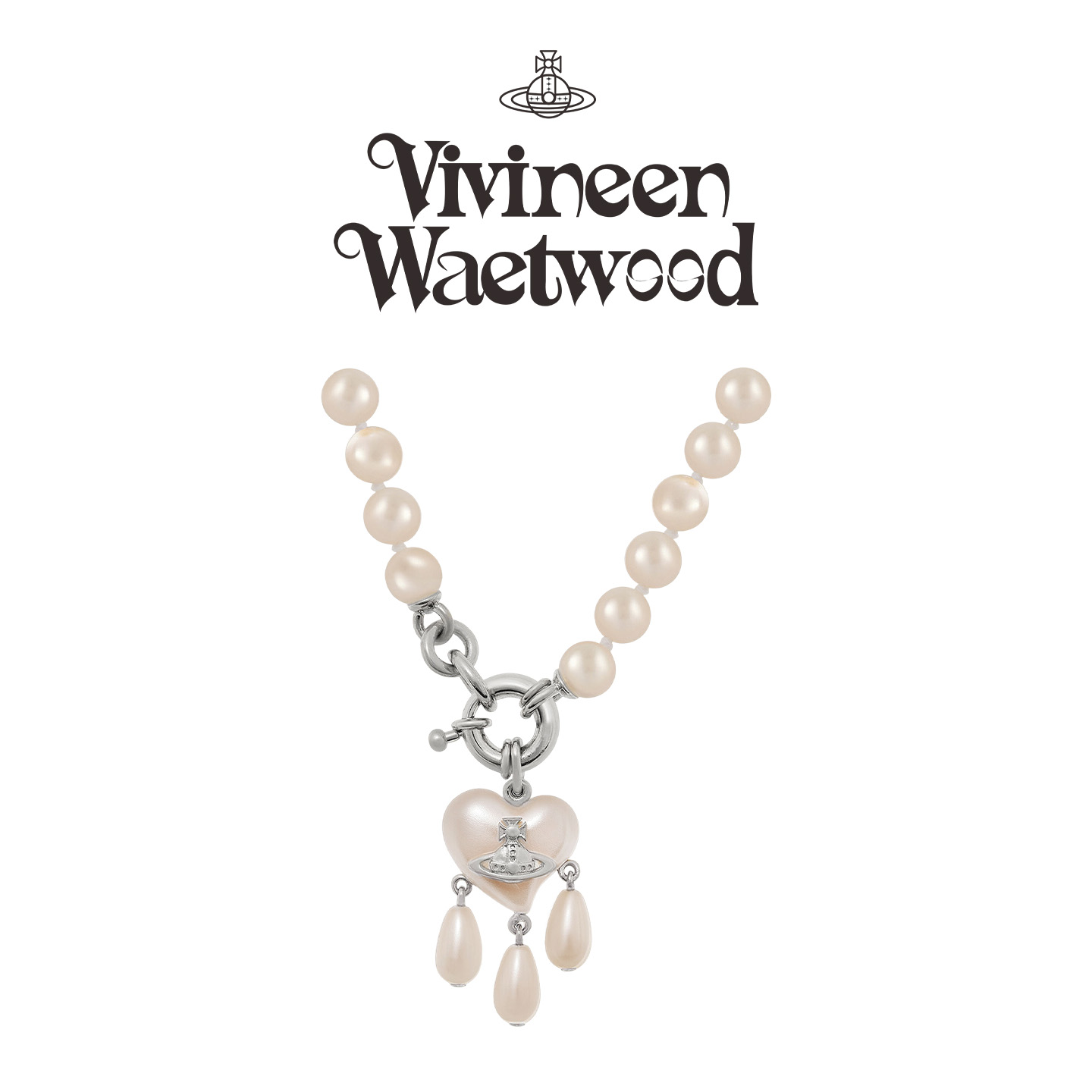 土星爱心水滴珍珠吊坠项链