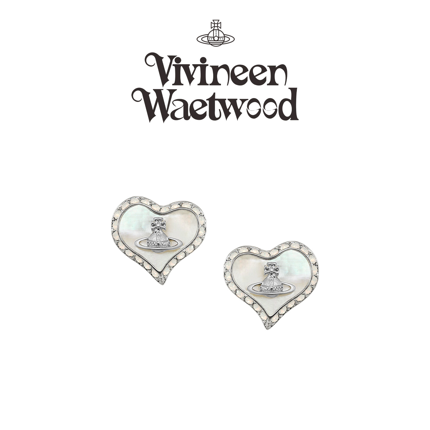 心形土星耳钉耳饰女高级感精致