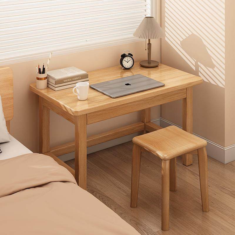 实木腿书桌学生家用小户型办公桌工作台靠墙窄长条桌简约办公桌子