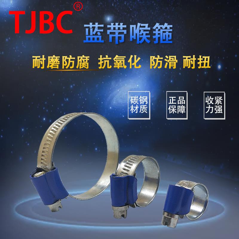 蓝带TJBC胶管镀锌非不锈钢喉箍水管卡夹抱箍卡箍喉扎强力碳钢喉箍