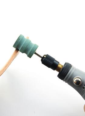 多凹槽皮边打磨绿色打磨头 手工diy皮具封边电动修皮边器砂轮多规