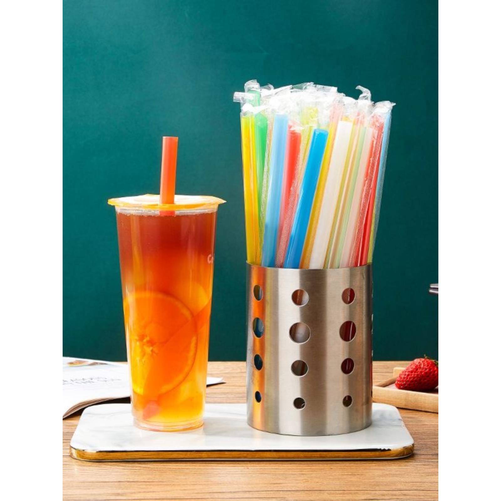 一次性吸管珍珠奶茶粗饮料果汁豆浆细独立包装彩色透明塑料加硬