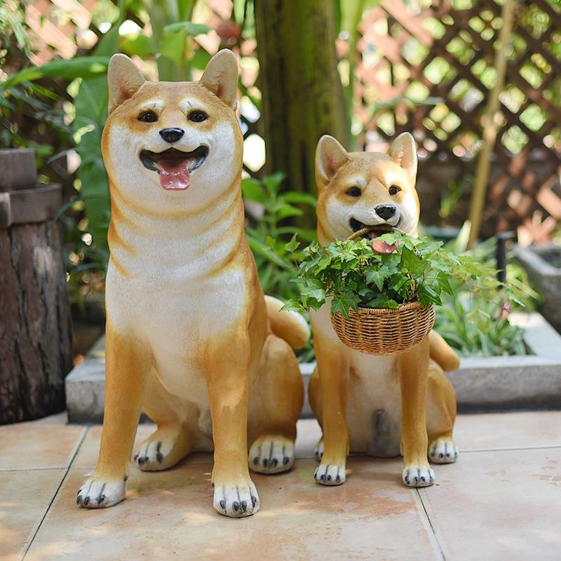 仿真狗摆件假狗柴犬秋田犬模型别墅客厅花园庭院阳台装饰布置户外