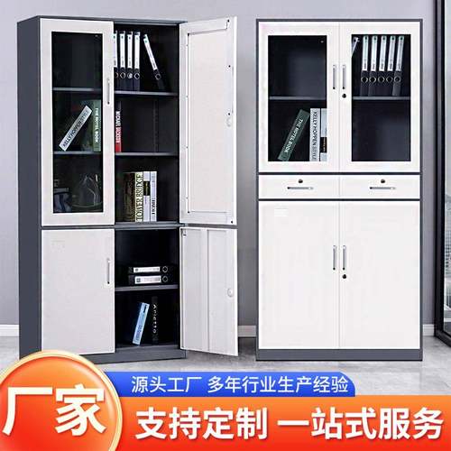 拆装文件柜套色财务凭证柜办公室档案资料带锁收纳柜铁皮矮柜厂家