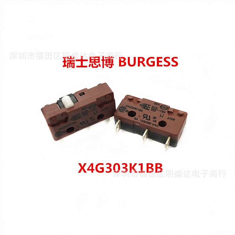 BURGESS瑞士思博进口微动开关 X4G303K1BB 行程开关 3脚 5A250VAC