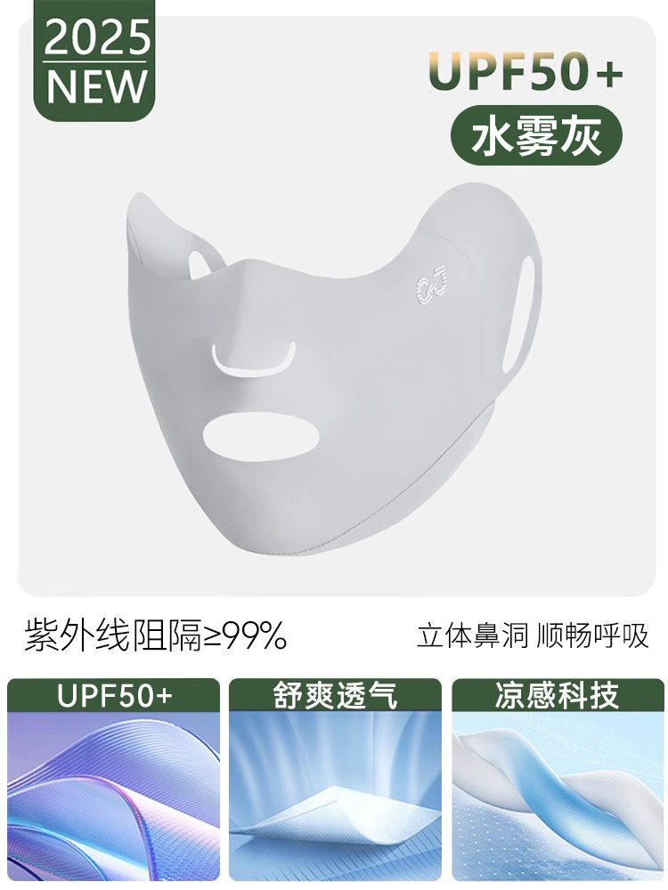 2025 new Sunscreen mask female summer outdoors run special-purpose Ice silk breathable Mask Exposed mouth The nose motion Easy to breathe