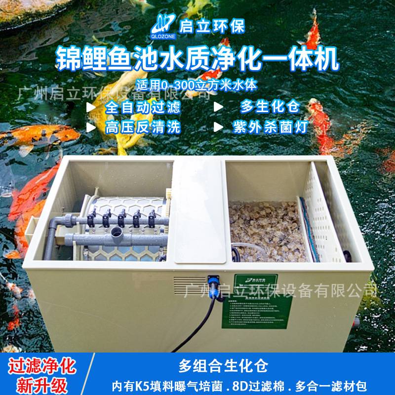锦鲤鱼池过滤系统过滤器庭院养鱼净化全自动鱼池水循环过滤系统