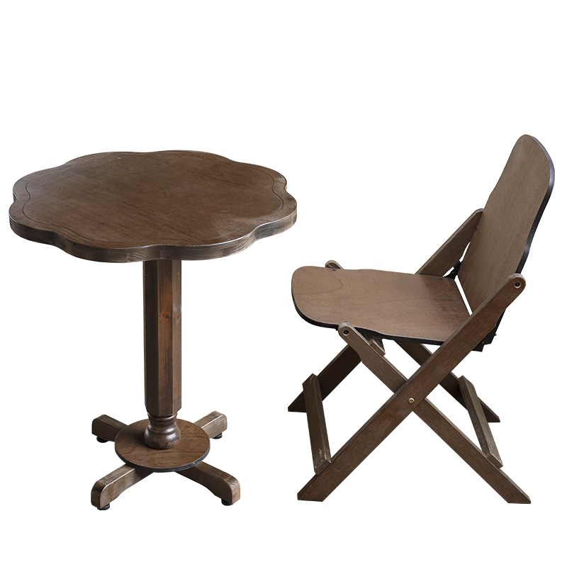 法式复古甜品桌茶几边几客厅阳台小户型家用实木餐桌茶桌咖啡桌椅