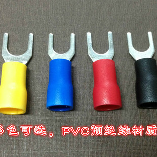 冷压端头铜鼻子 叉型预绝缘Y型线耳 U型接线端子SV1.25 3电线接头