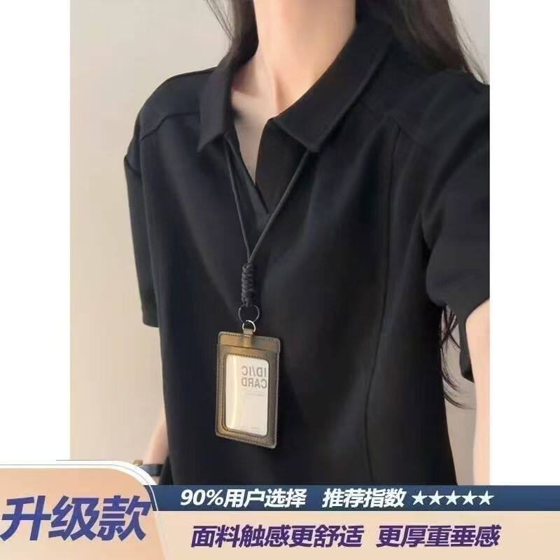 2026新款美式拼接正肩plol衫男女痞帅高级感短袖T恤修身显瘦短袖
