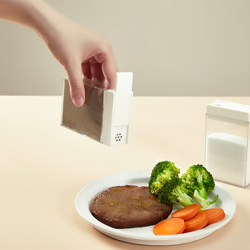 撒料瓶胡椒粉烧烤味精盐调料罐厨房调味料盒家用一体多格组合套装