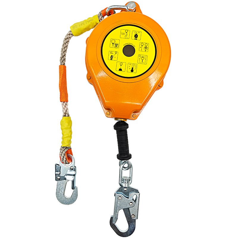 国标5mm钢丝绳新型工业级防坠器10米20m铝合金外壳防撞速差自控器