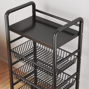 厨房置物架落地多层微波炉锅具家用架子多功能小推车收纳架储物架