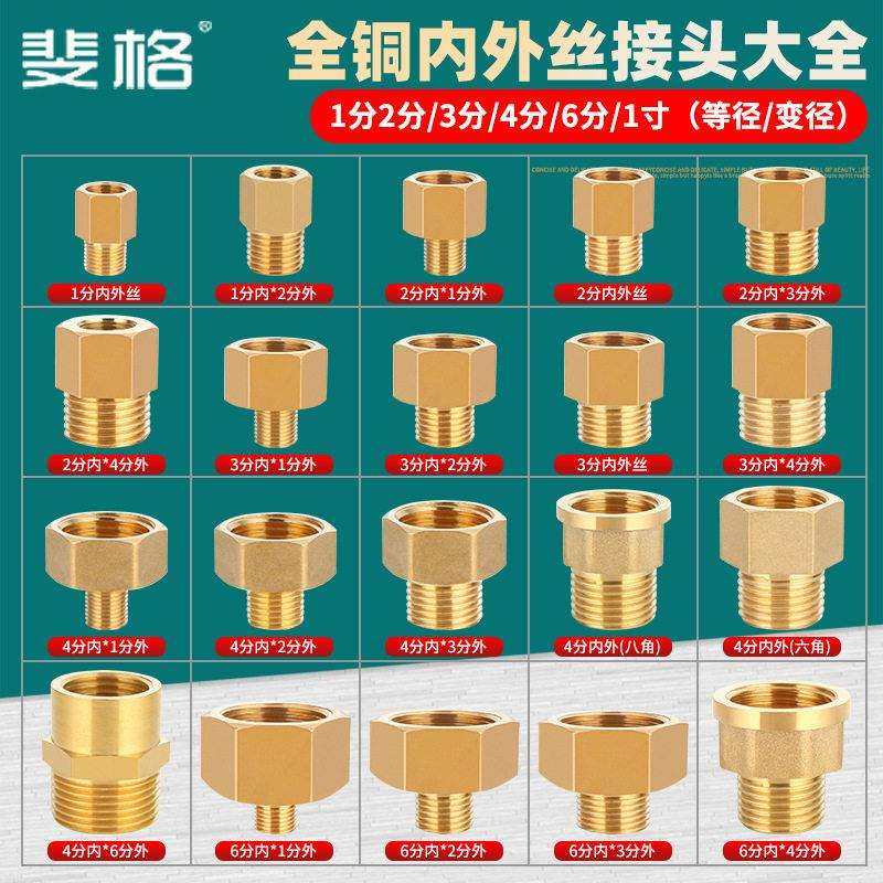 补芯接头2分内丝变外丝铜12mm内丝转换3分15/4分20/6分25外丝配件